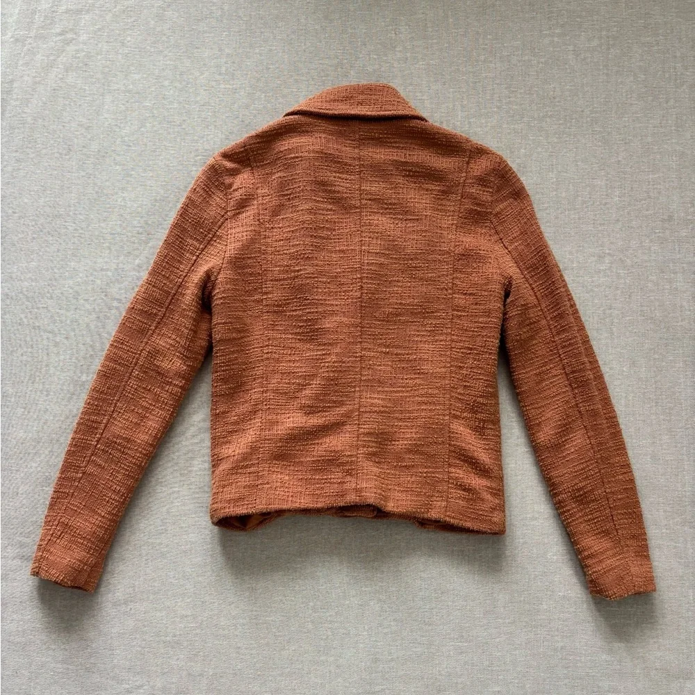 Nine West textured knit motorcycle jacket.